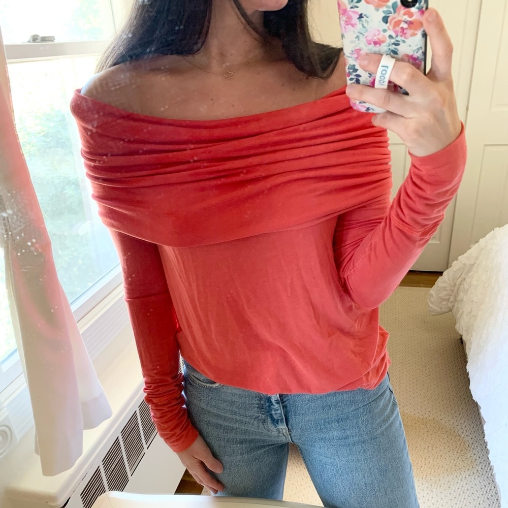 Free people orange off the shoulder top